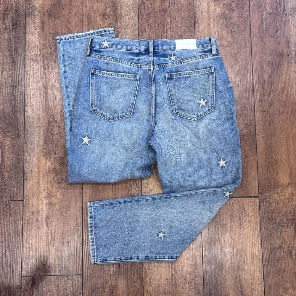 Pistola Charlie Star Embroidered Straight Leg Jean – Supernova Women's Size 29 - Picture 9 of 13